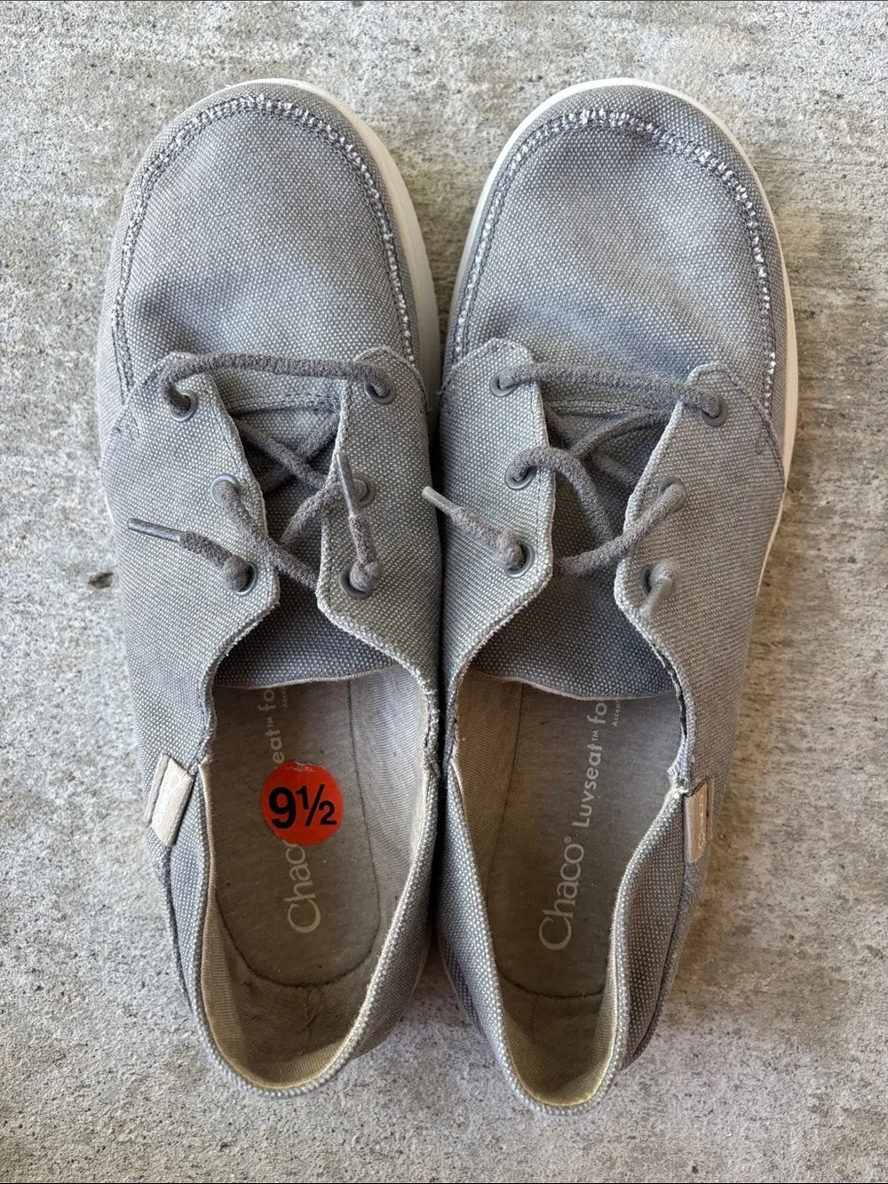 Chaco Gray Canvas Lace-Up Low-Top Sneakers